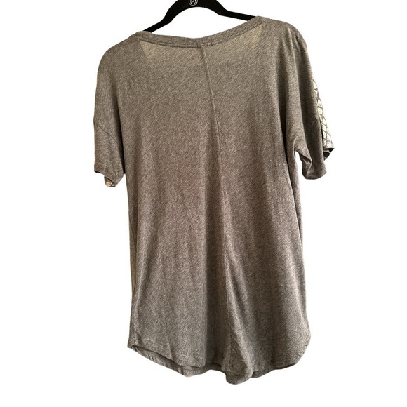 J. Crew Women's Short Sleeve Geometric Cotton Modal Pullover Tee Size S Gray - Picture 6 of 7